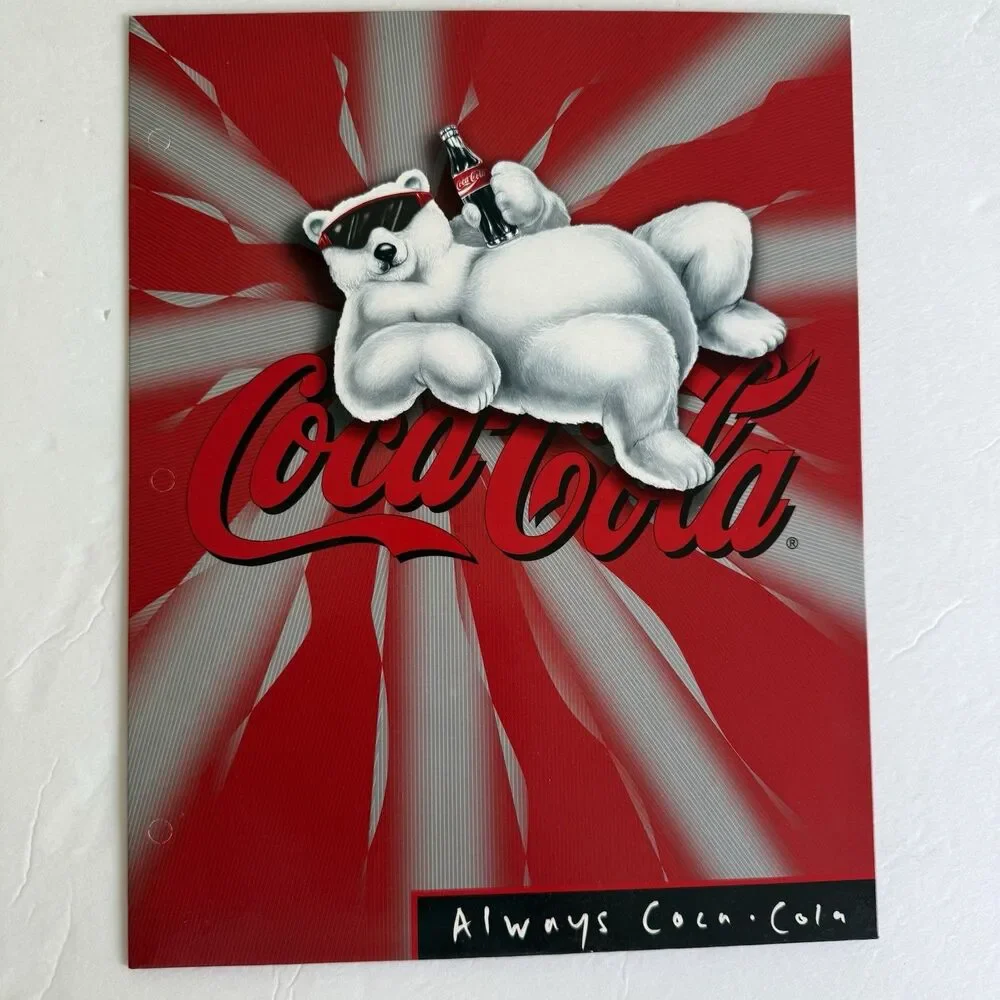 Vintage Coca Cola Coke Soft Drink Folders Spiral Notebook 1997 Memorabilia Qty 4